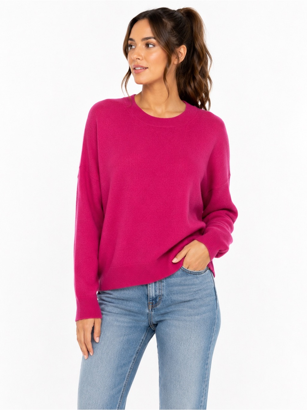 Madewell (Re)sponsible Cashmere Oversized Crewneck Sweater‎ pink Sz Large Medium